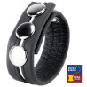 The Red Cockring en cuir 3 Pressions Noir-Blanc